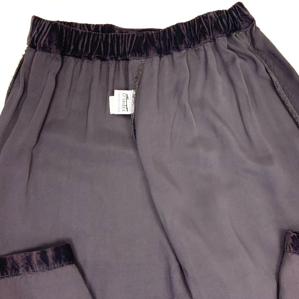 VTG CP Shades San Francisco Crushed Velvet Pants Logenlook Elastic Waist Sz S -M - Picture 12 of 16